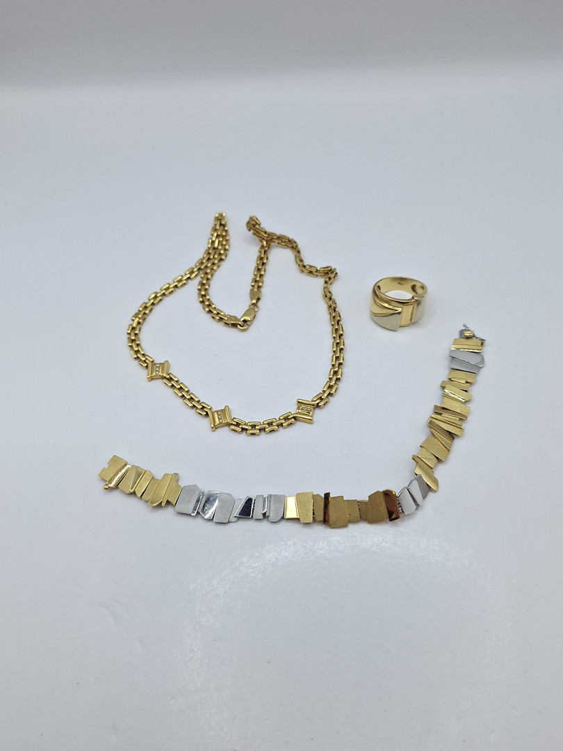 Collana bracciale ciondolo oro pietre