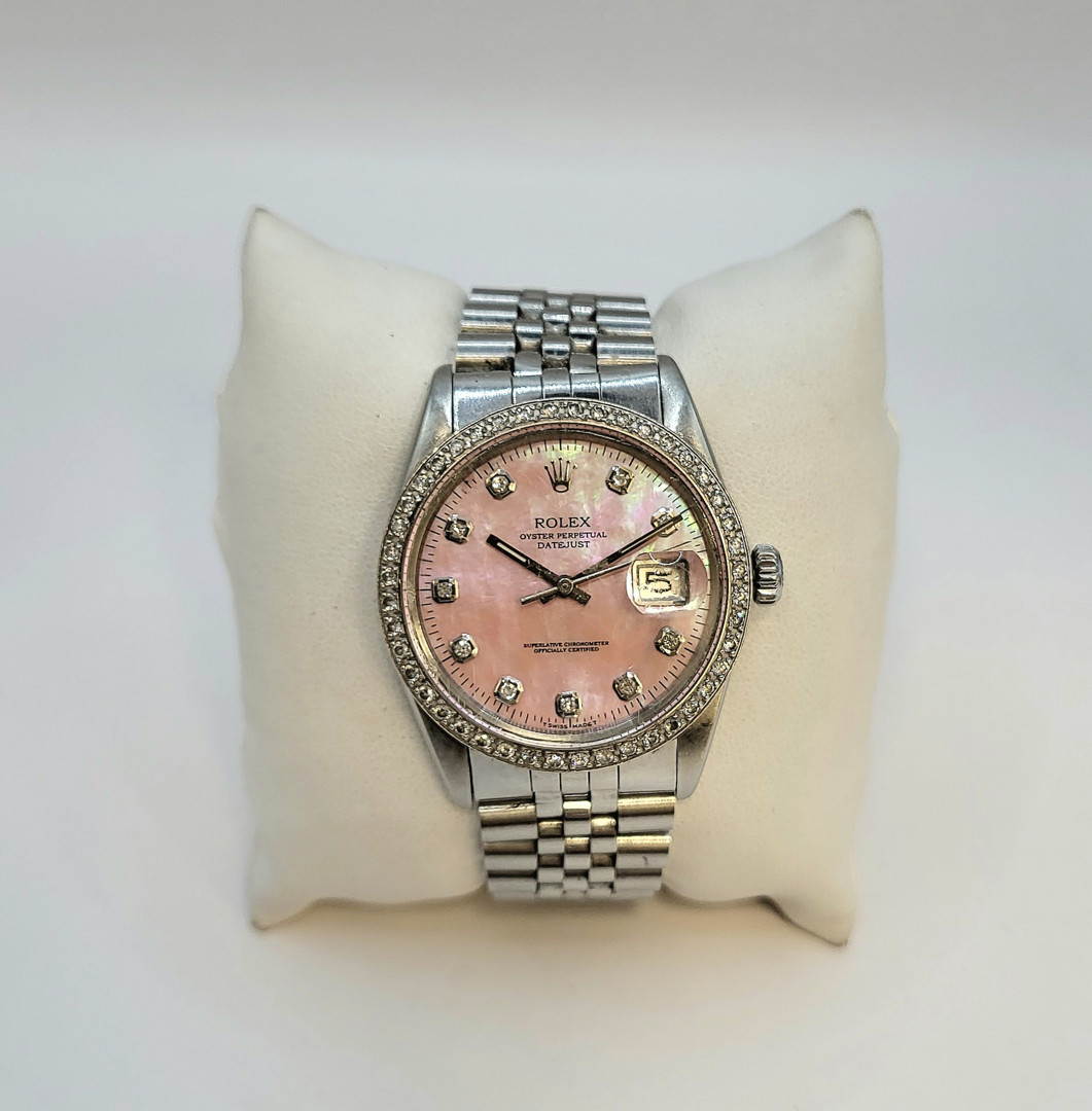  Orologio acciaio Rolex Datejust con diamanti