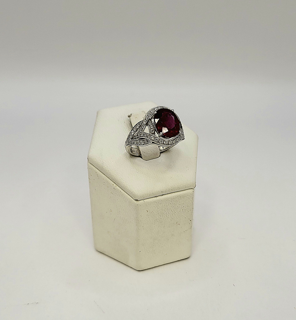 Anello oro pietra diamantini tg brillante