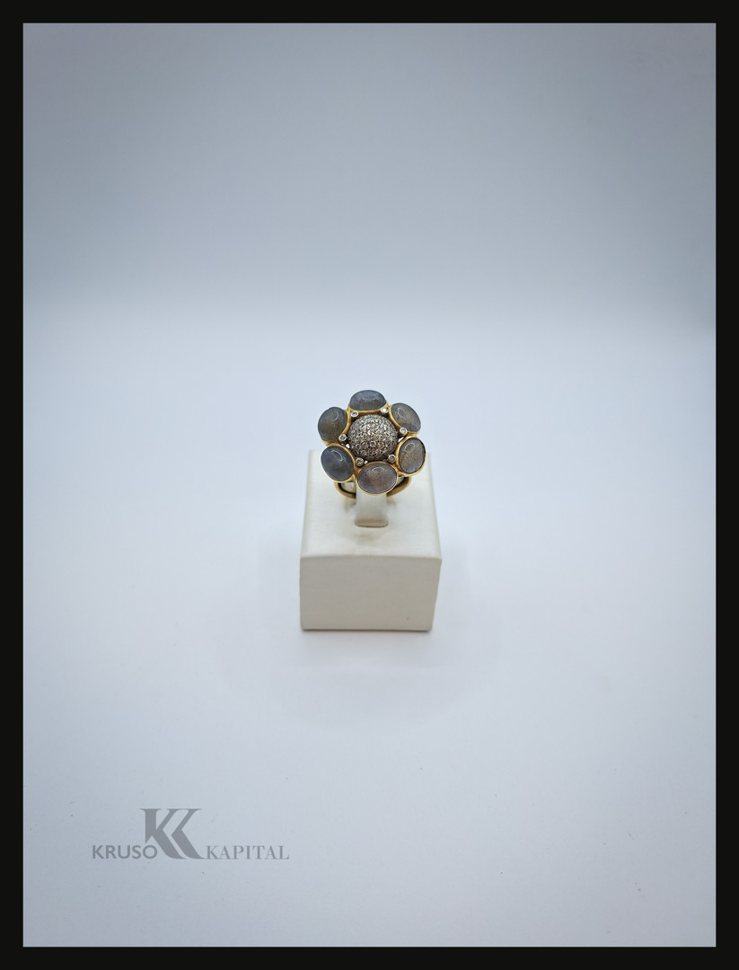 Anello oro diamanti pietre