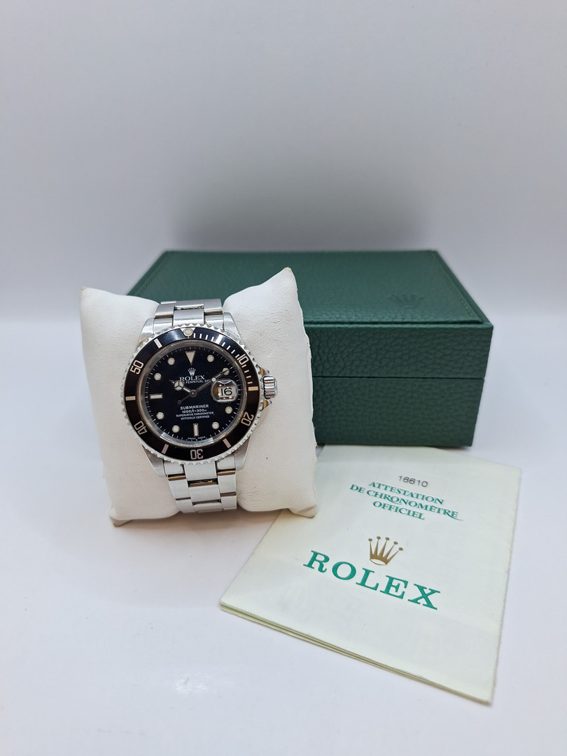 Orologio acciaio Rolex Submariner con scatola e garanzia a corredo