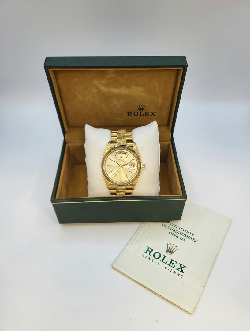  Orologio oro Rolex Day Date scatola e garanzia a corredo
