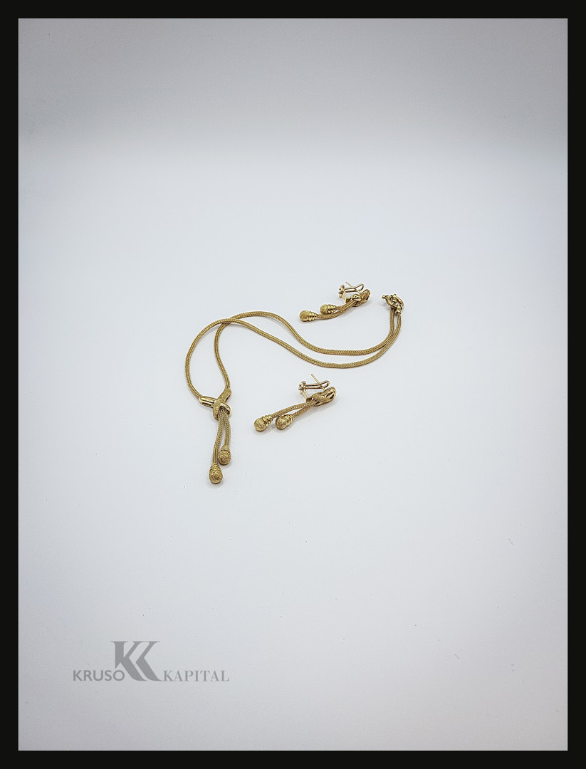 Collana e un paio orecchini oro 