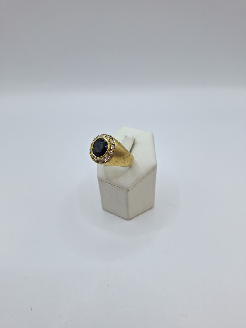 Anello oro pietra diamantini 