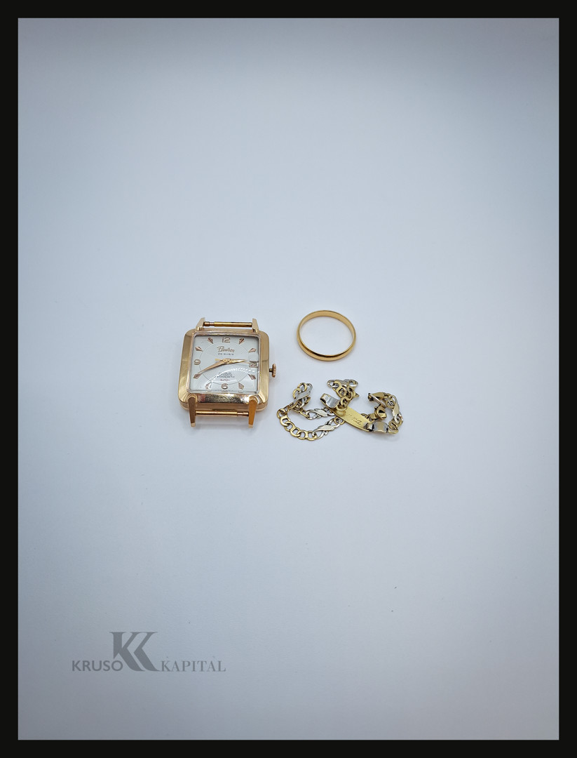 Bracciale anello e orologio oro 