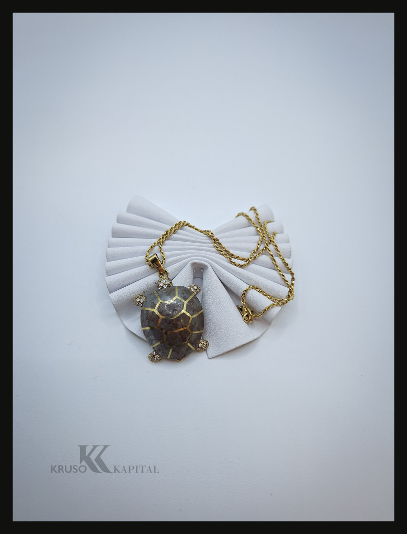 Collana ciondolo oro con diamantini