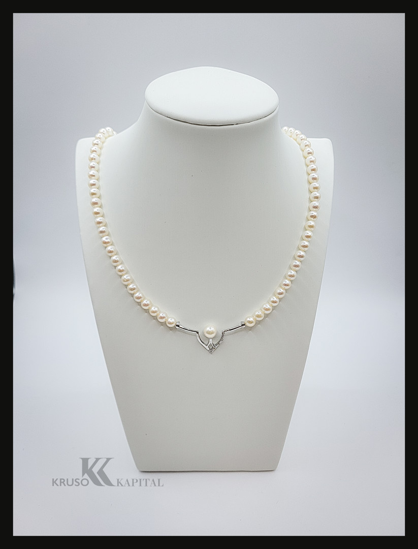 Collana perle oro diamantini