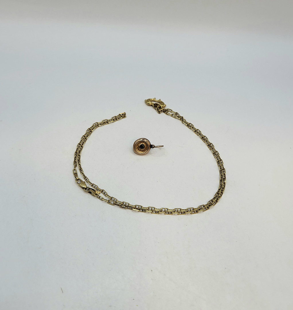 Collana ciondolo e orecchino oro pietra 