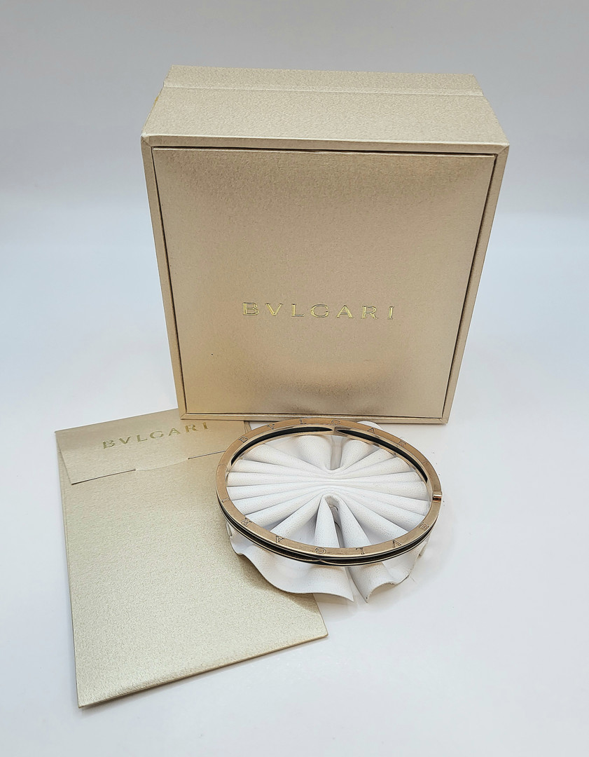 Bracciale Bulgari B zero1 oro rosa e ceramica 