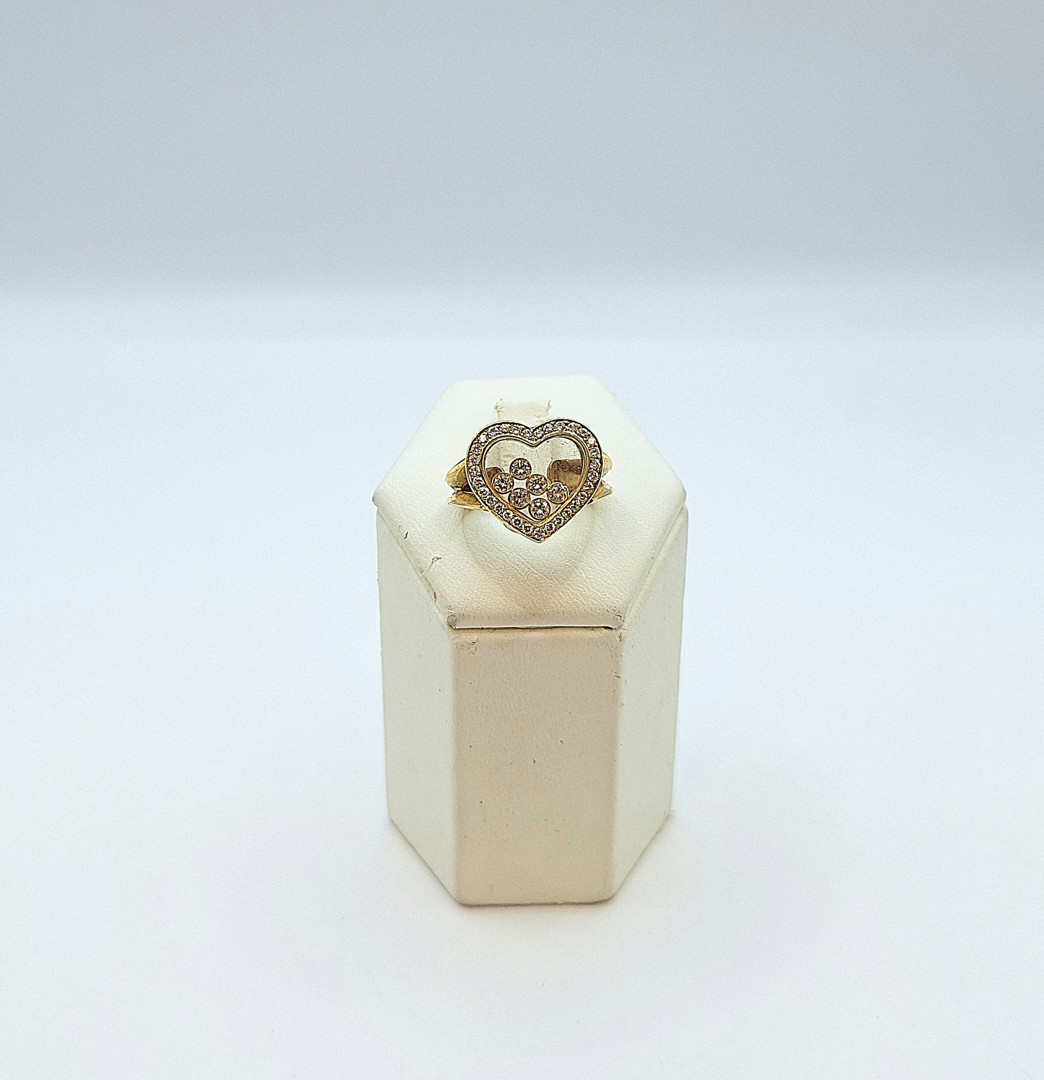 Anello oro a firma Chopard con diamantini