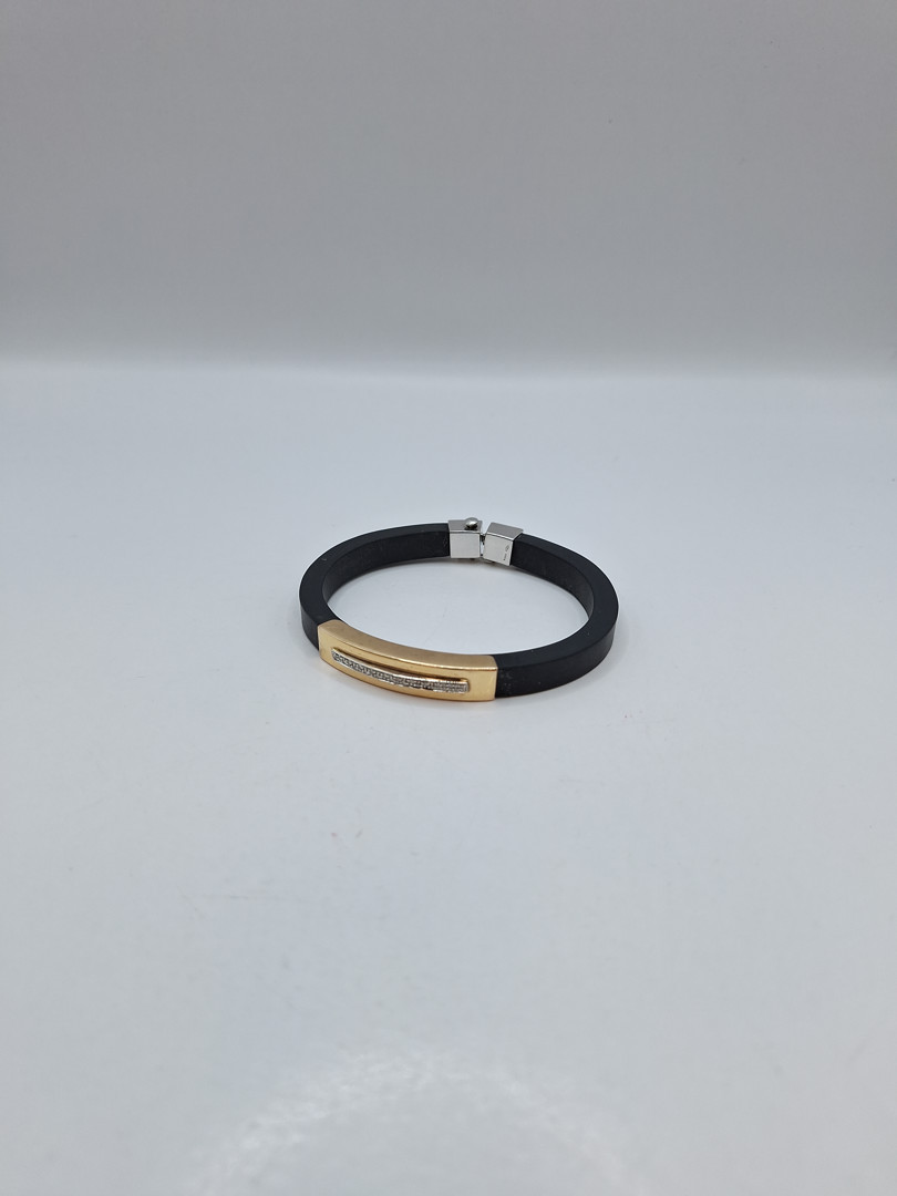 Bracciale oro caucciù diamantini