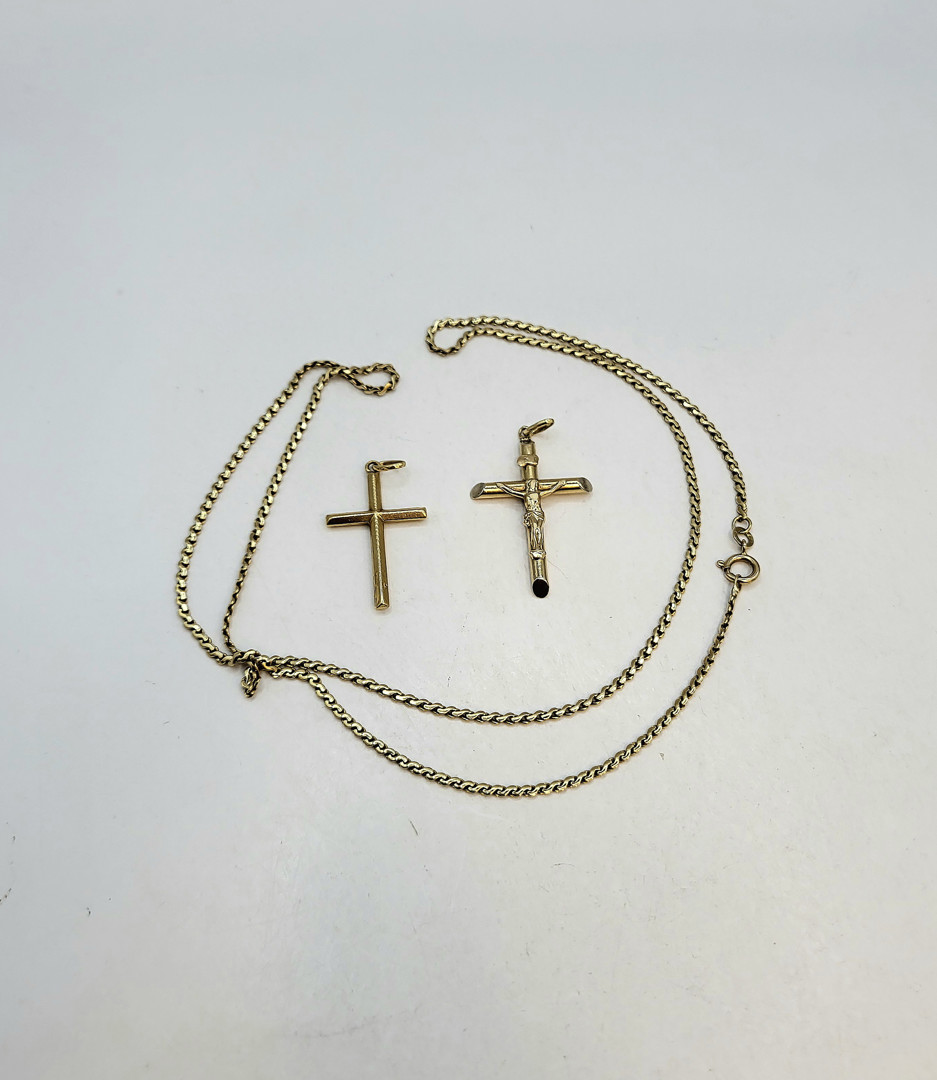 Collana e due croci oro