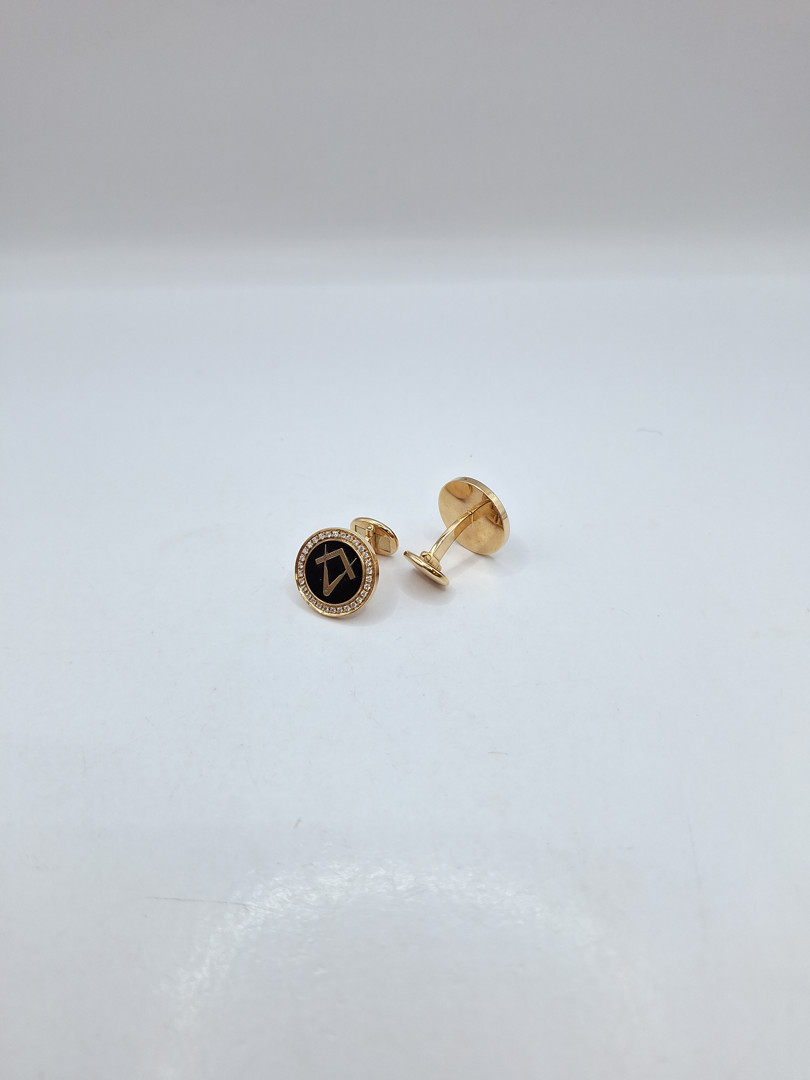Due gemelli oro pietre diamanti