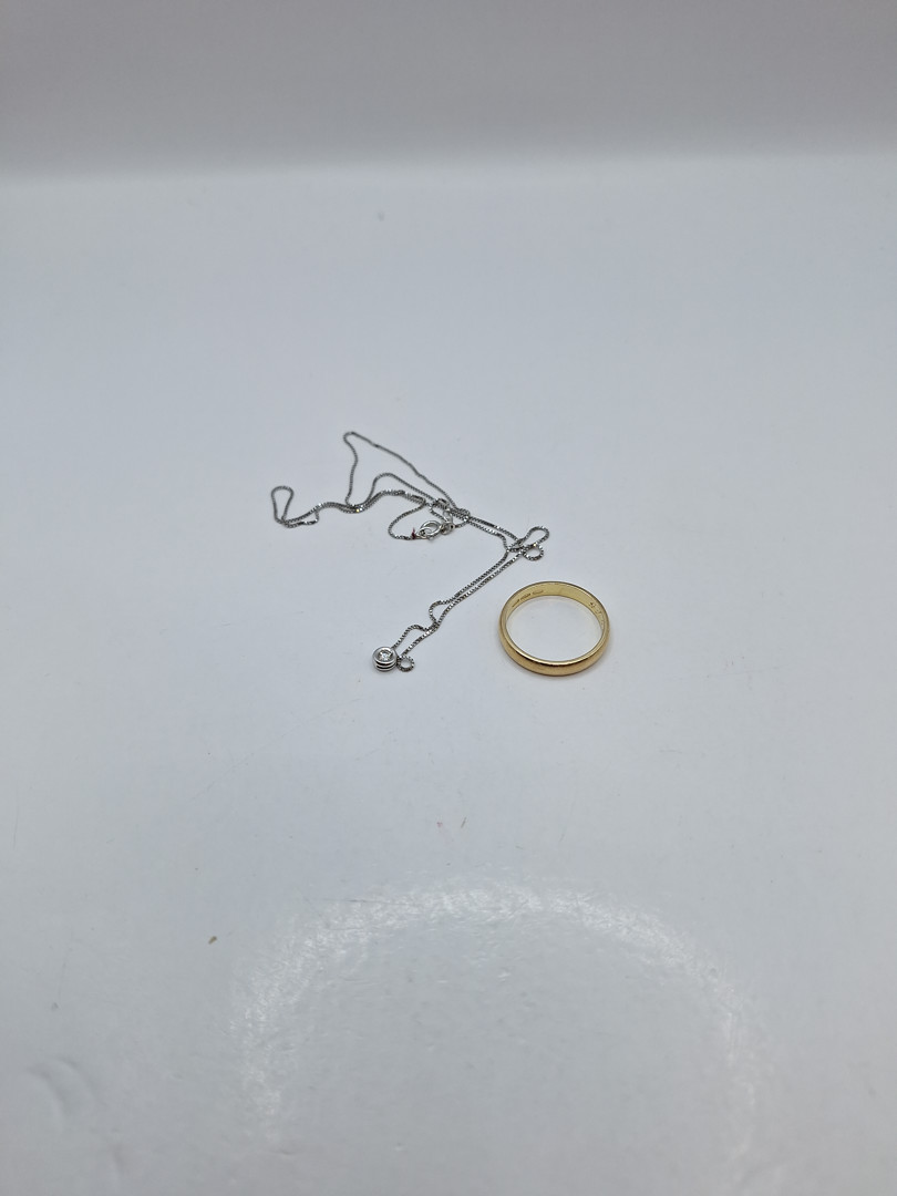 Collana e anello oro diamantino