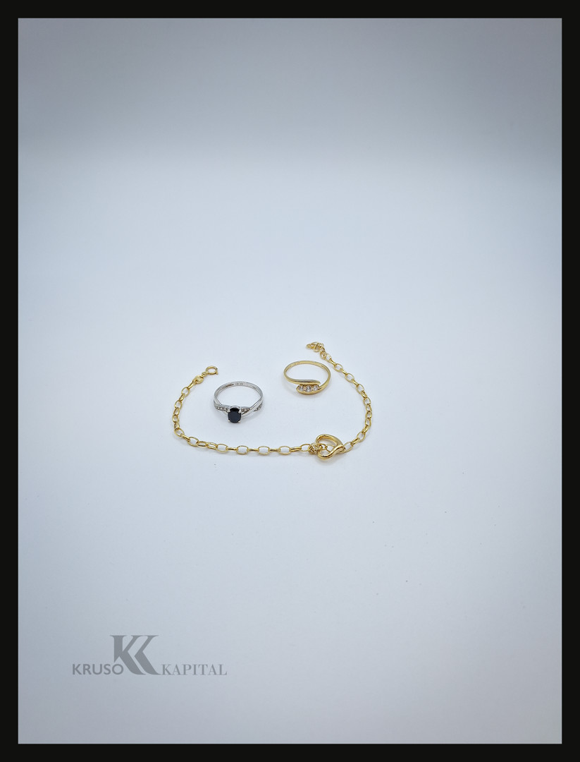 Bracciale due anelli oro pietre