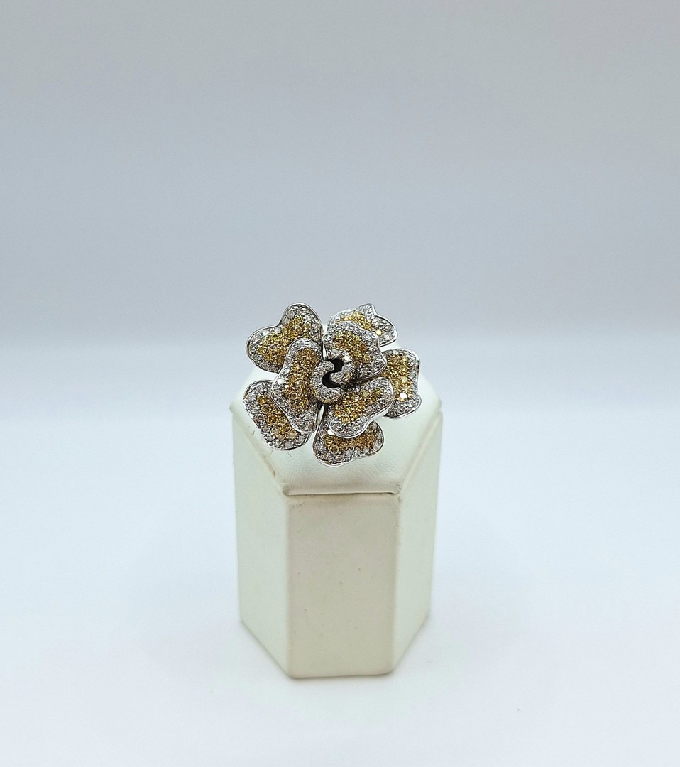 Anello oro diamanti pietre