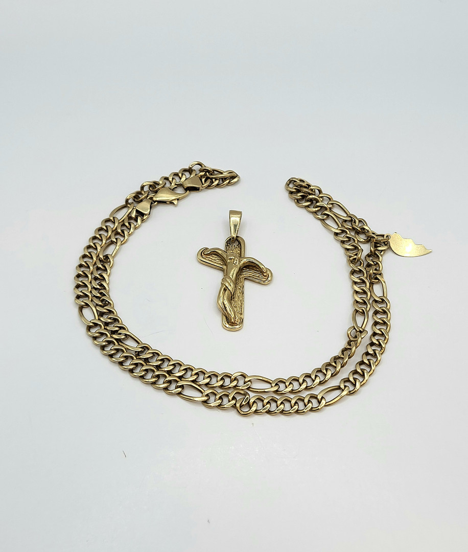 Catena e due ciondoli oro