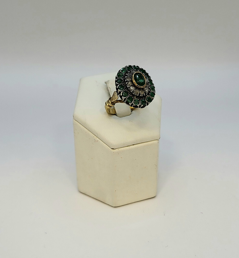 Anello oro argento pietre diamantini