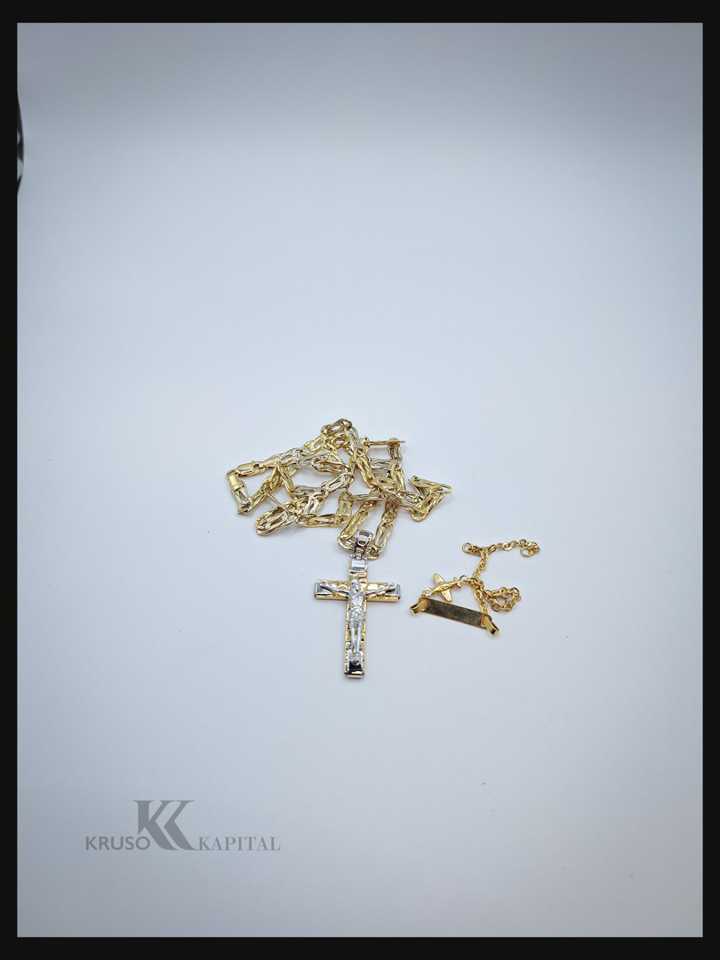 Collana bracciale croce oro smalti