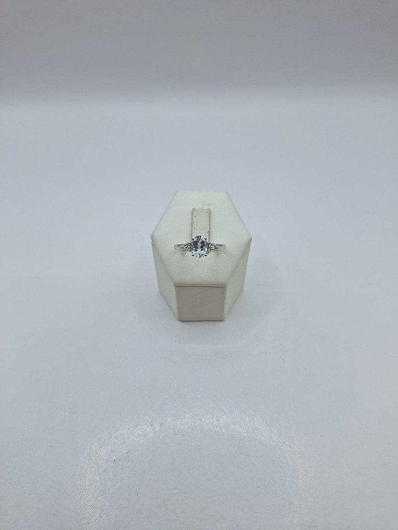 Anello oro pietra diamantini 