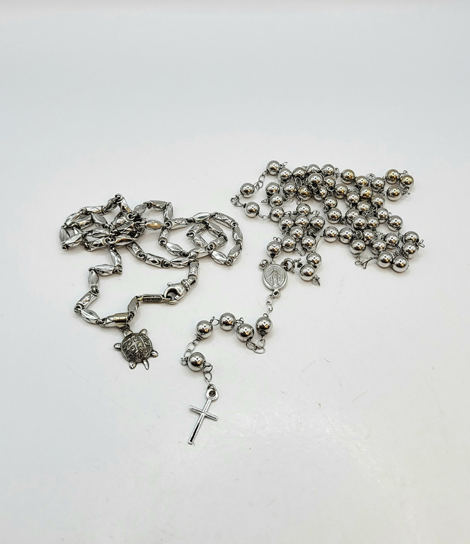 Rosario collana e ciondolo oro diamantini 