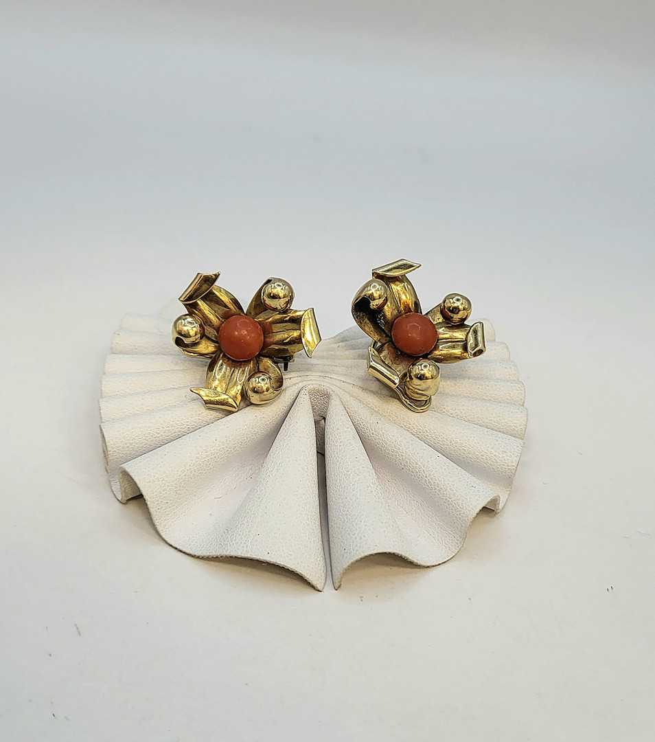 Paio orecchini oro pietre