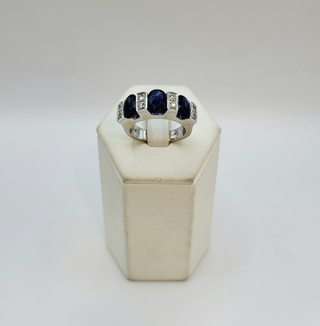 Anello oro pietre diamantini