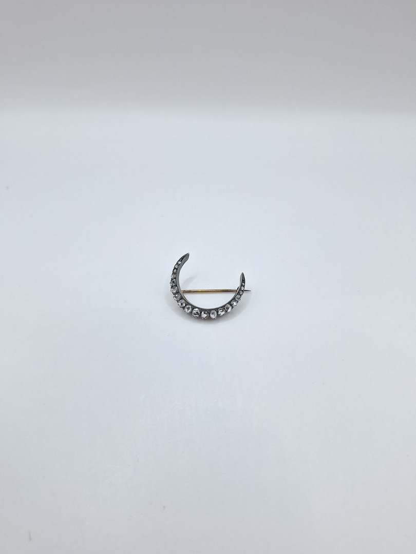 Spilla oro argento diamanti 