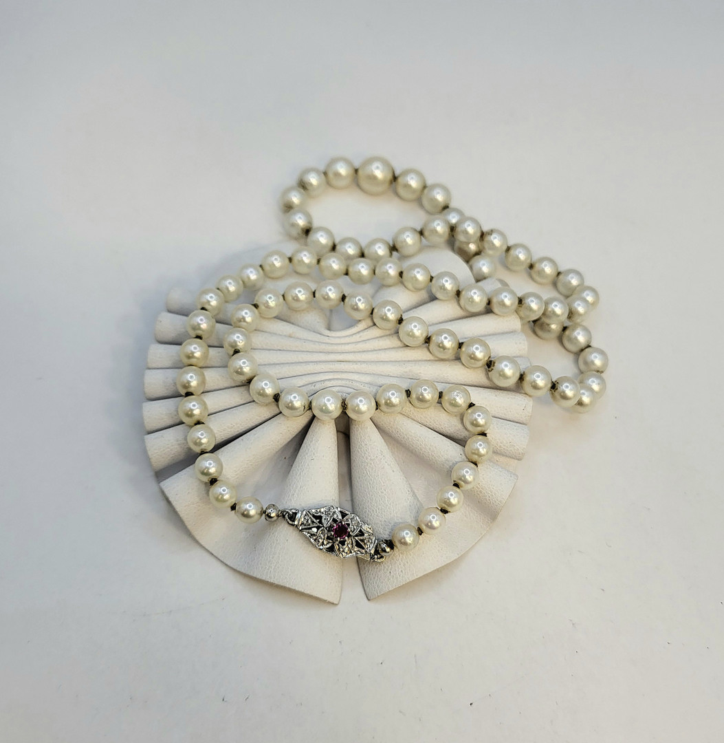 Collana perle oro pietra