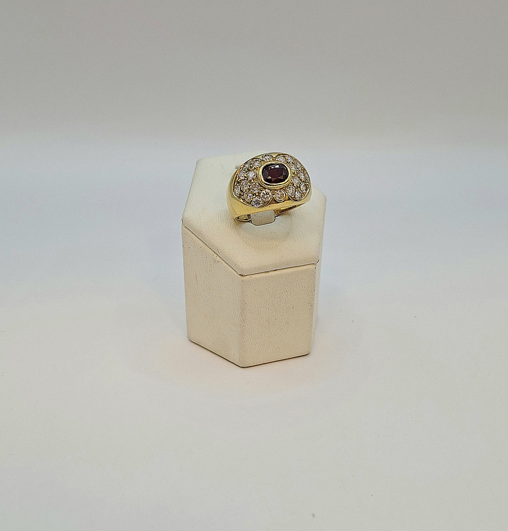 Anello oro diamanti pietra