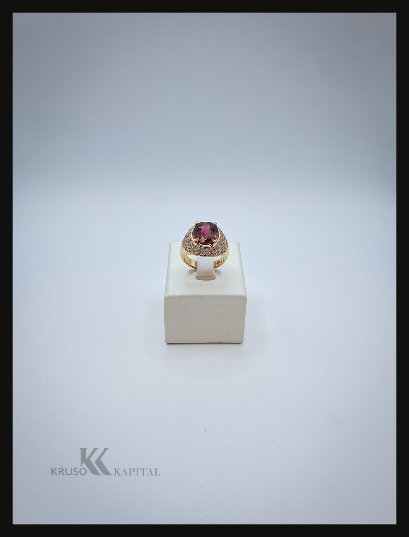 Anello oro diamanti pietra