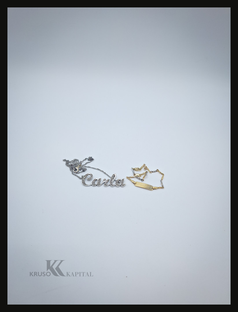 Collana e bracciale oro diamantini