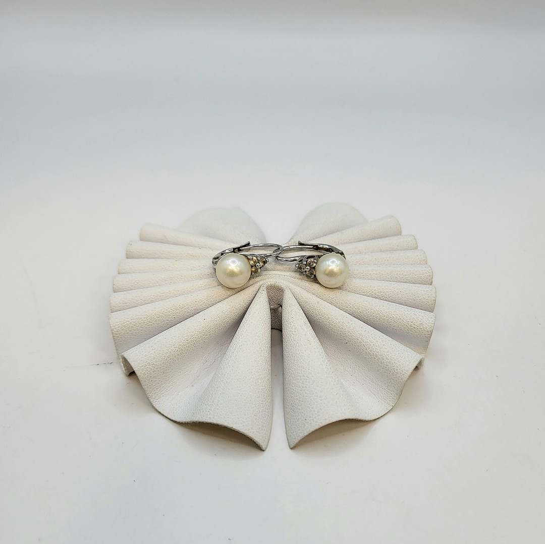 Paio orecchini oro perle pietre