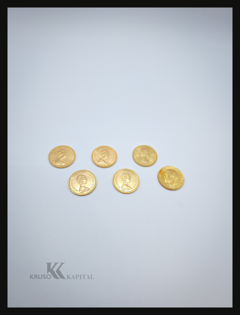 Sei pezzi oro monetato