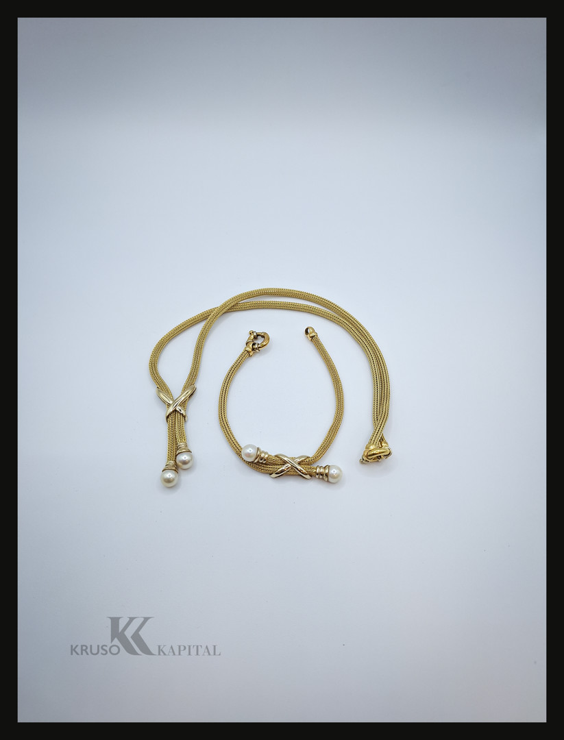 Collana e bracciale oro perle 