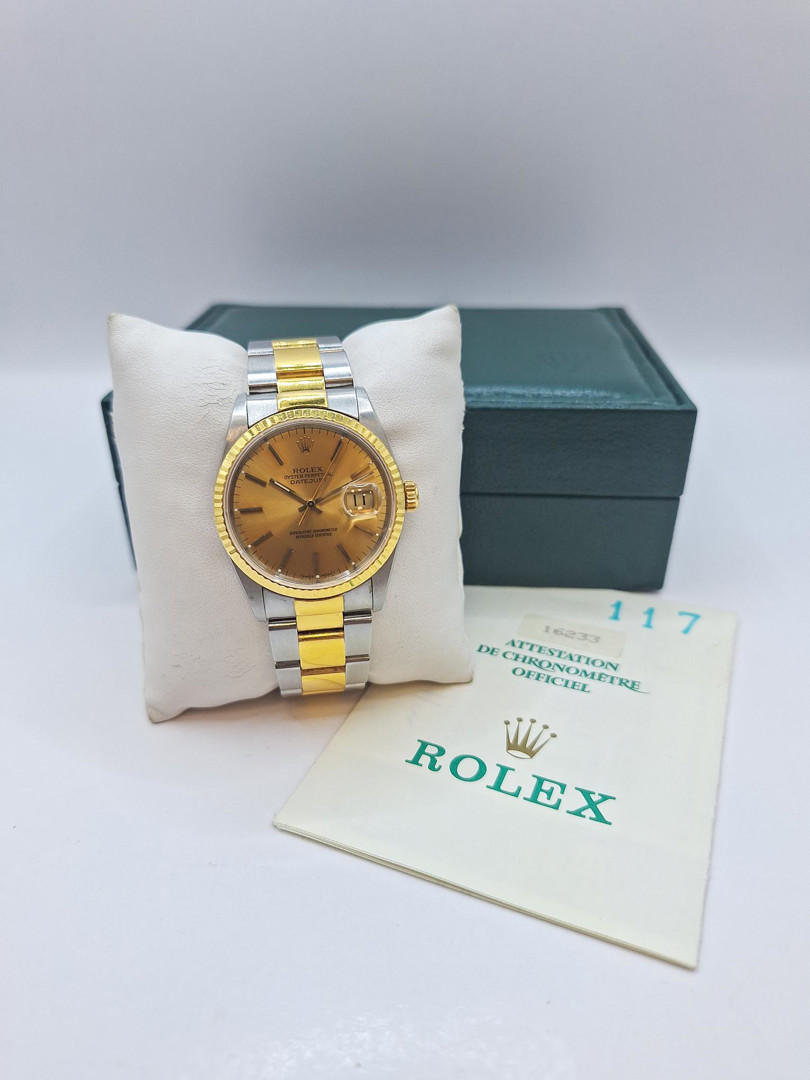 Orologio acciaio e oro Rolex datejust con scatola e garanzia a corredo