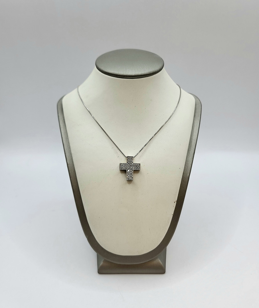 Catenina e croce a firma Salvini oro diamantini