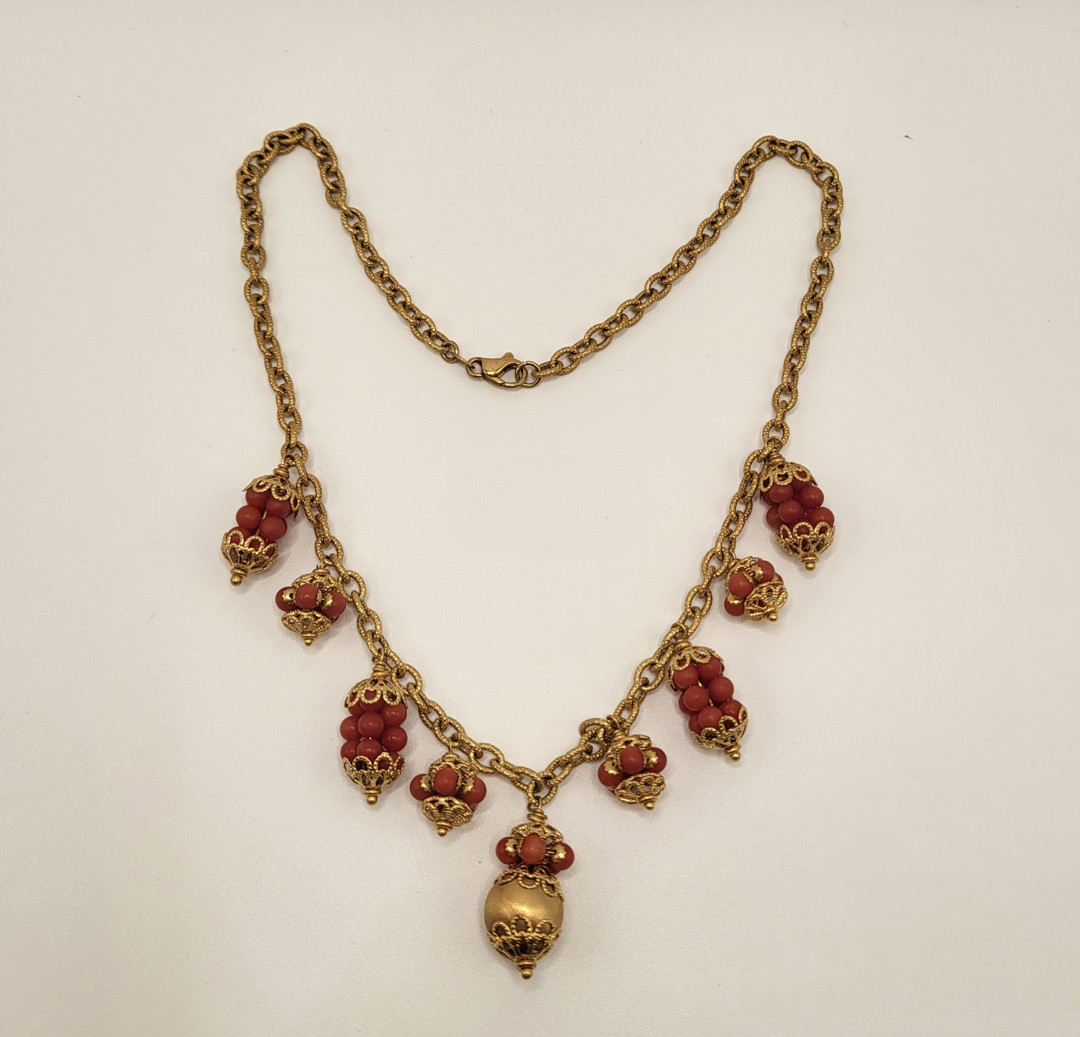 Collana oro coralli