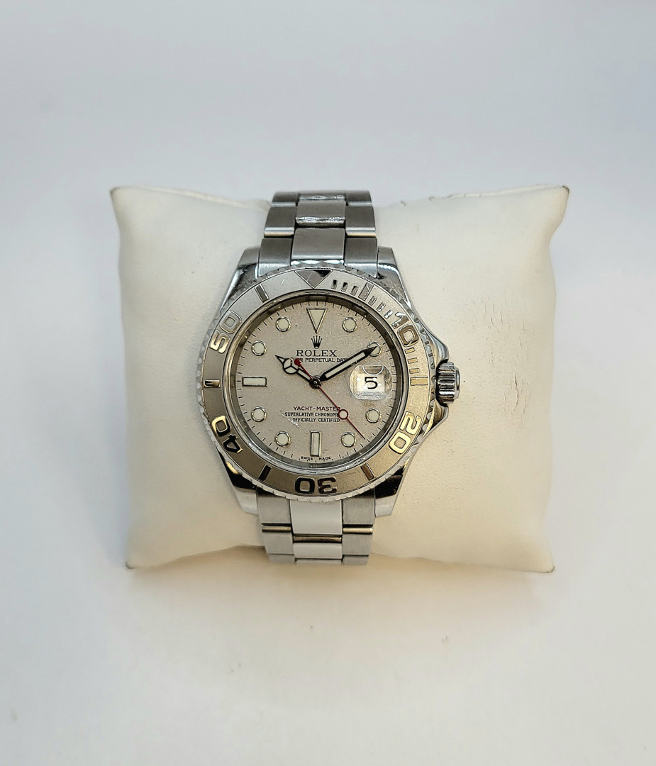 Orologio acciaio ghiera platino Rolex Yacht-Master