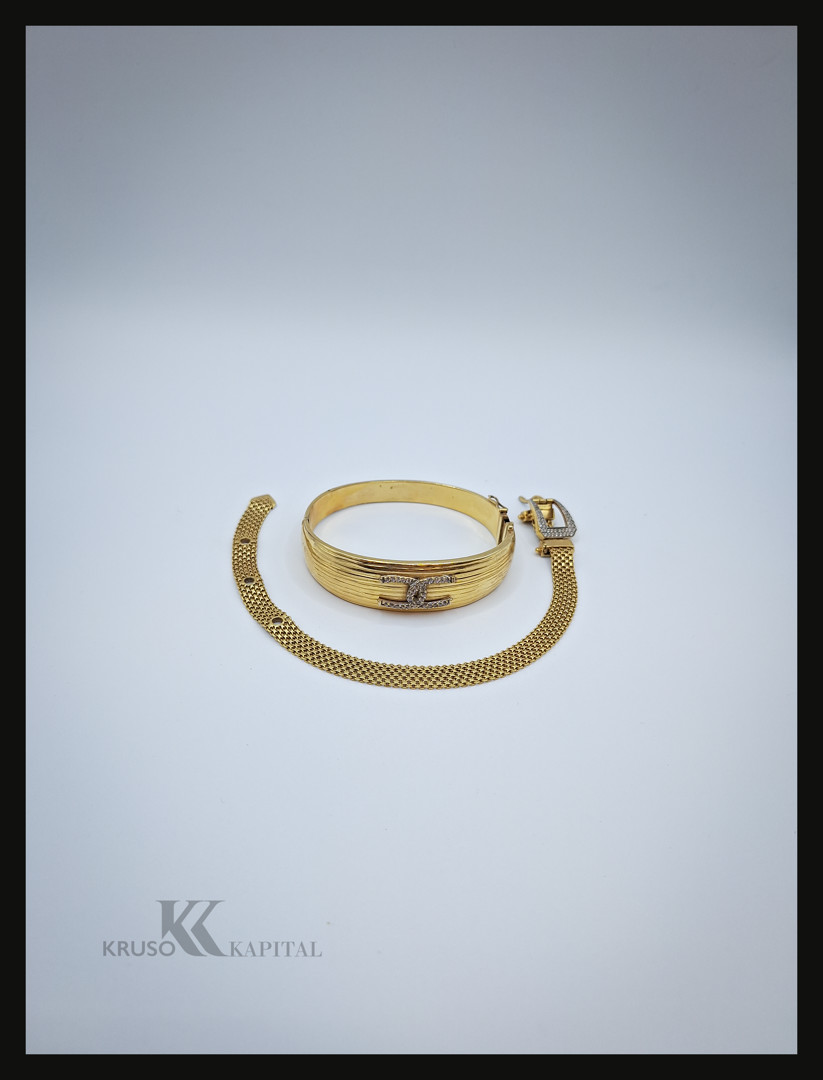 Due bracciali oro pietre 