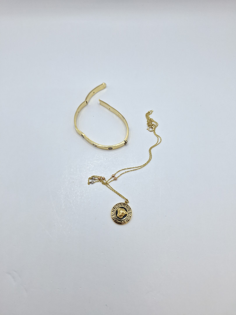 Bracciale e collana in oro pietre 