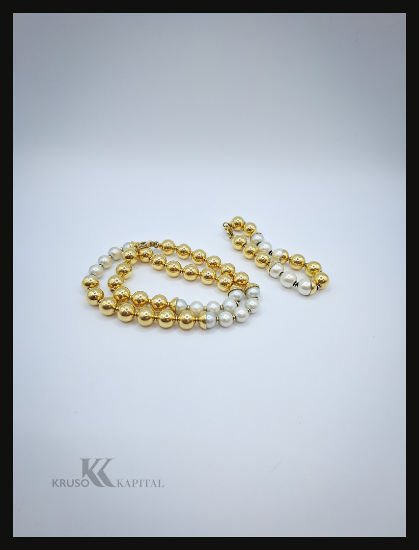 Bracciale e collana oro perle 
