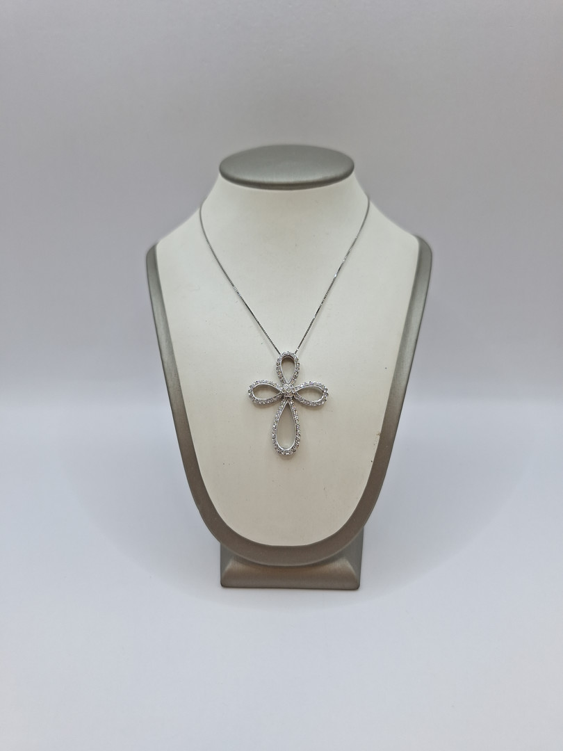 Collana croce oro diamantini