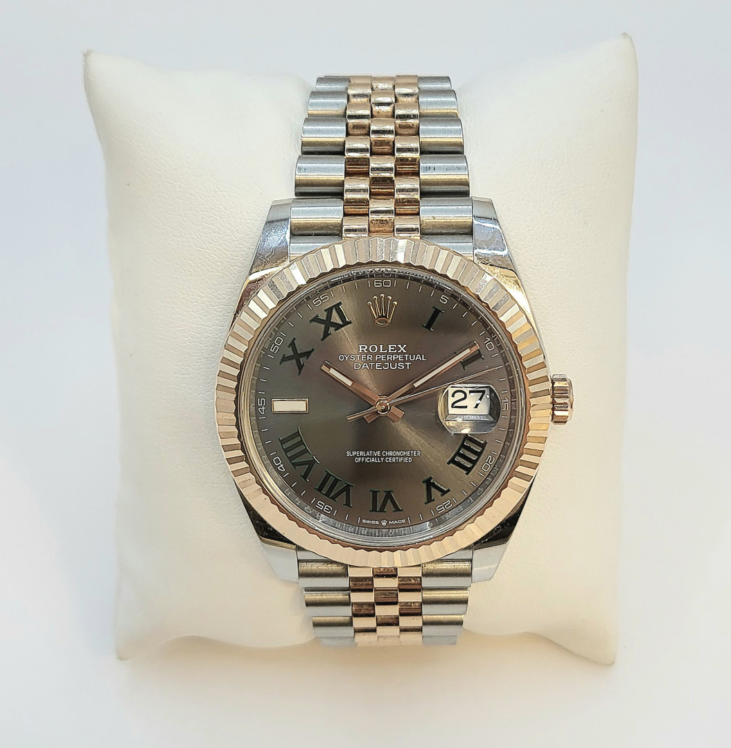 Orologio con bracciale acciaio e oro rosa-Rolex-Datejust 