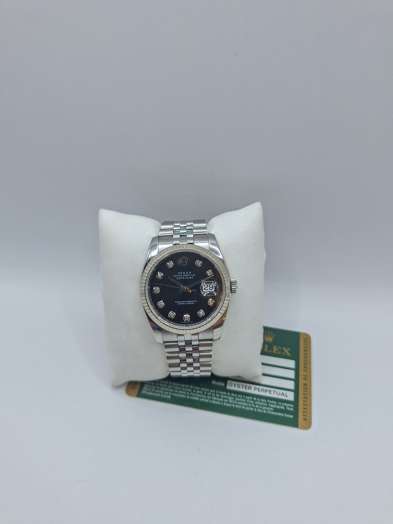 Orologio acciaio ghiera oro indici con diamanti Rolex Datejust garanzia a corredo