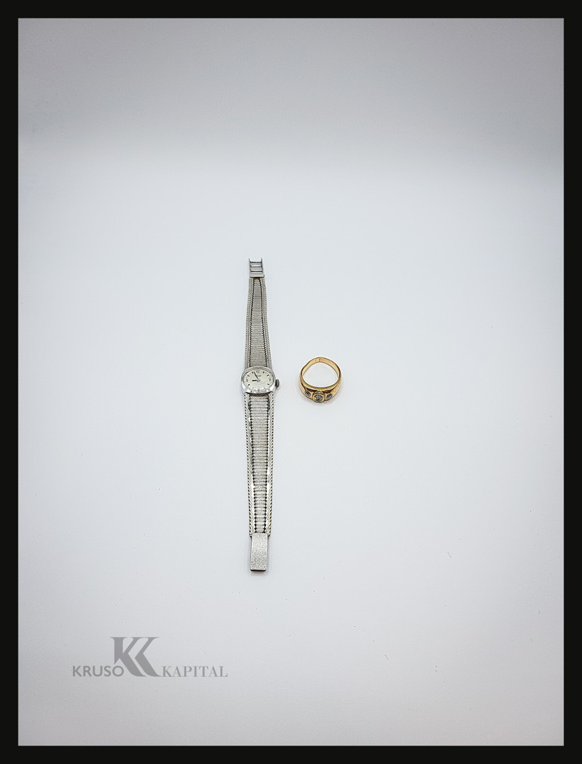 Orologio e anello oro diamanti pietra 
