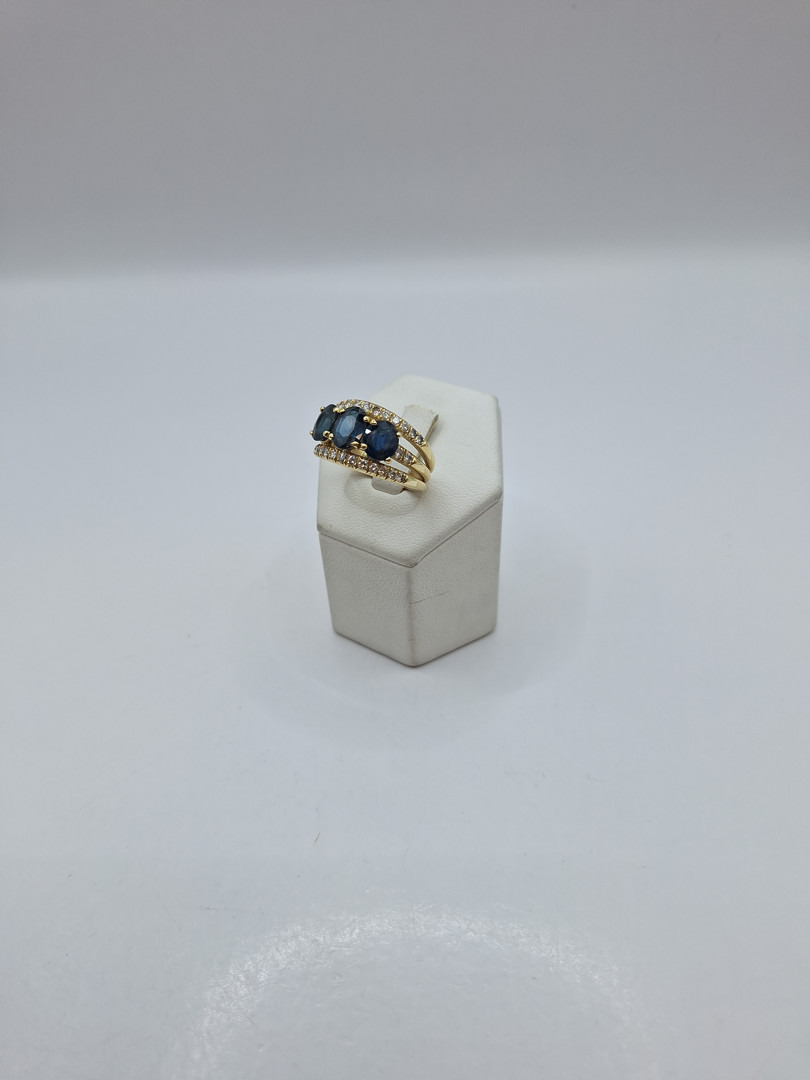Anello oro pietre diamantini 