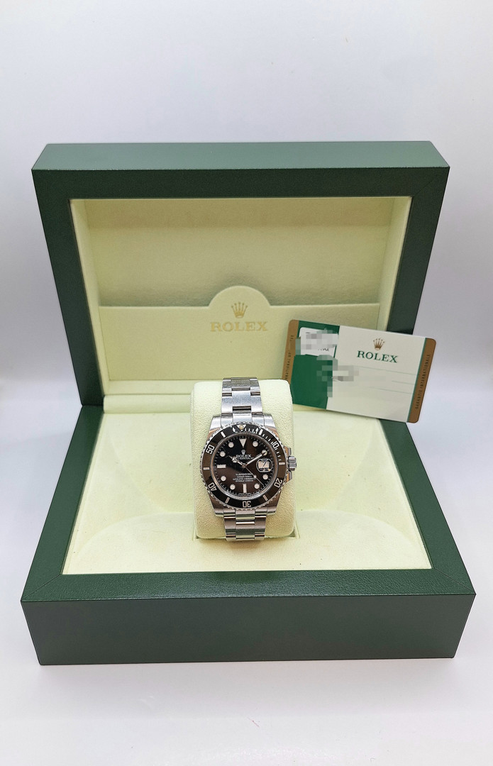 Orologio acciaio ghiera ceramica Rolex Submariner con scatola e garanzia a corredo