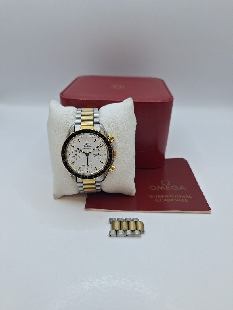 Cronografo acciaio oro Omega Speedmaster Reduced con scatola garanzia e maglie supplementari a corredo