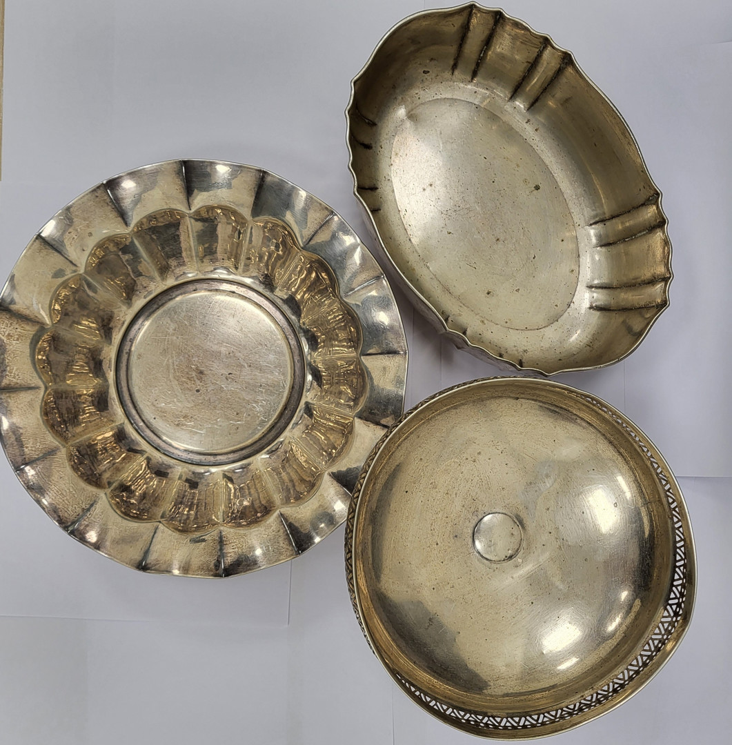 Tre centrotavola in argento